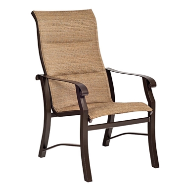 Woodard Cortland Padded Sling High Back Dining Arm Chair - 42H526