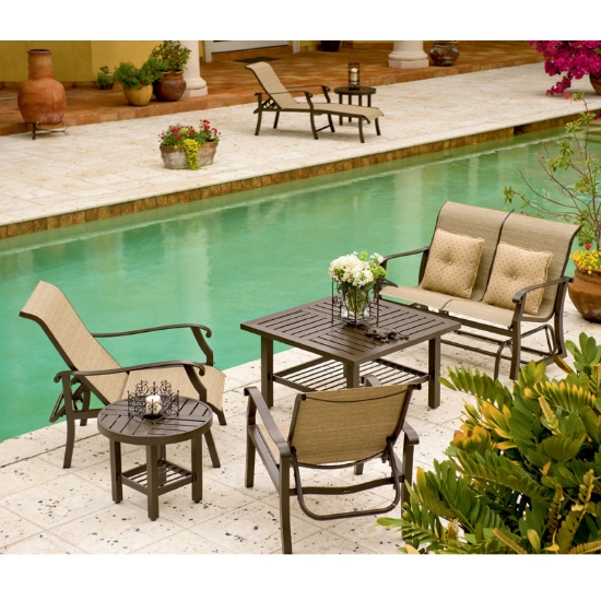 Woodard Cortland Sling Patio Set - WD-CORTLANDSLING-SET3
