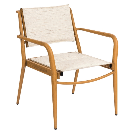 Woodard Daytona Padded Sling Dining Arm Chair - Stacking - 120517