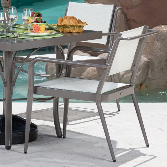 Daytona Patio Dining Chair Aluminum Frame Detail