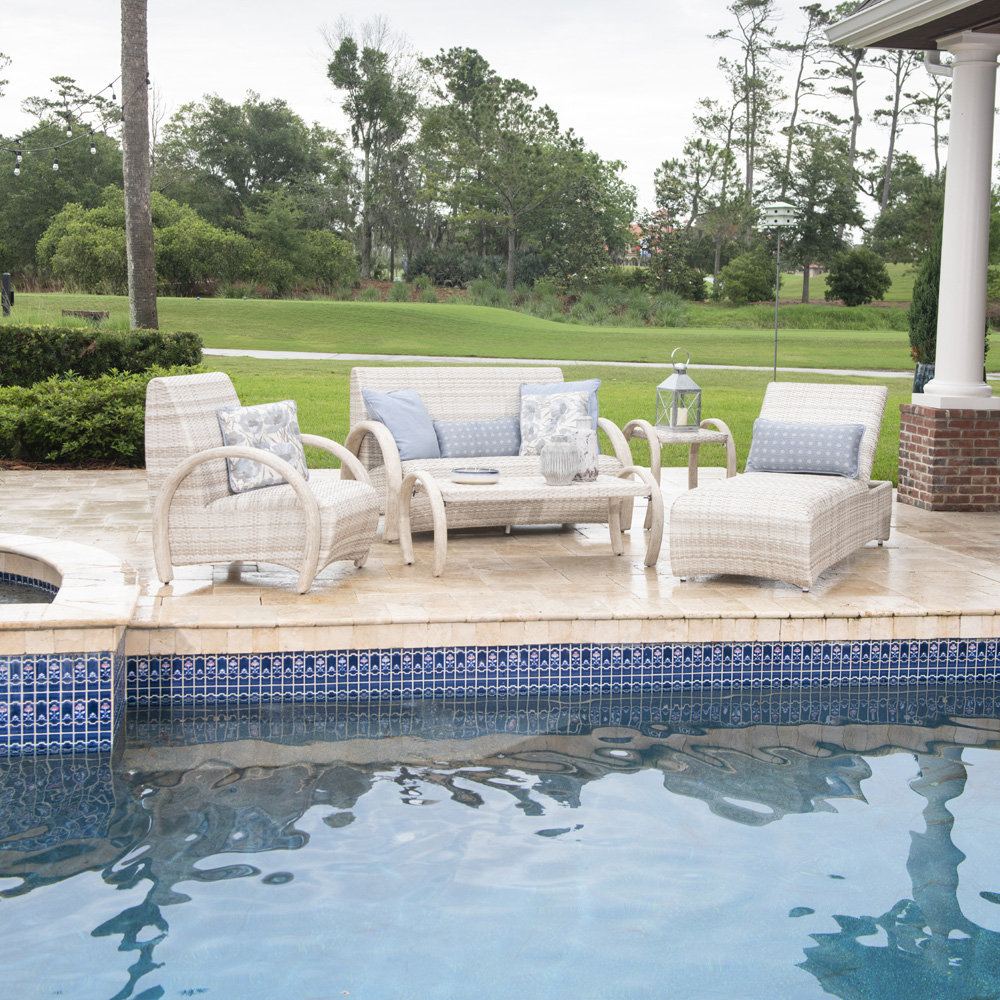 Woodard Eclipse Wicker Patio Set With Hidden Reticulated Foam Cushions Wd Eclipse Set2