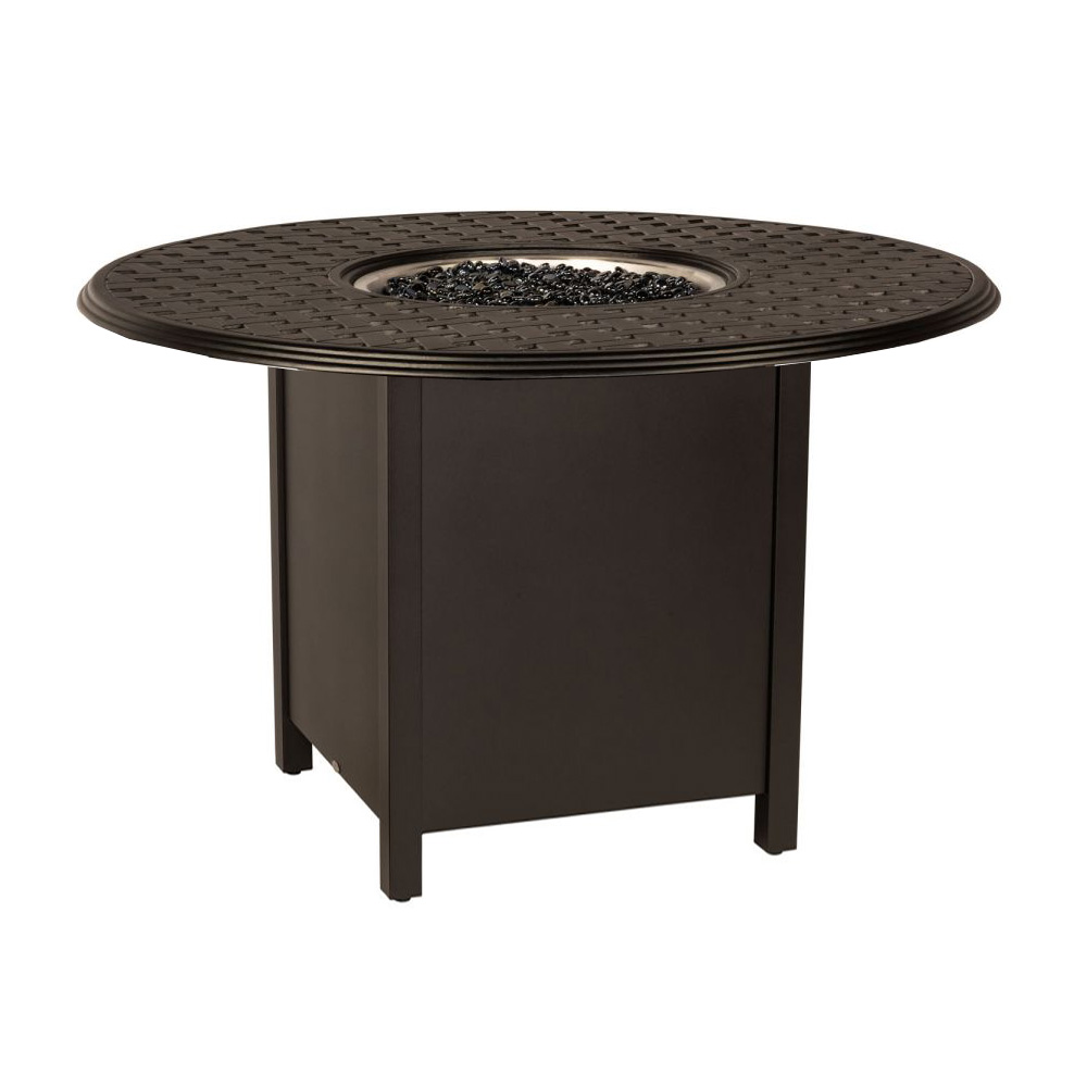 Woodard Thatch 48" Round Dining Height Fire Table - 1CM1SQRB-04948FP