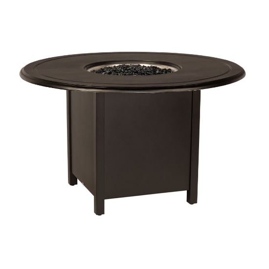 Woodard Solid Cast 48" Round Dining Height Fire Table - 1CM1SQRB-09248FP