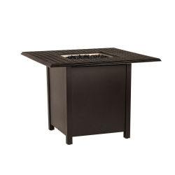 Woodard Thatch 42" Square Dining Height Fire Table - 1CM1SQSB-04943FP
