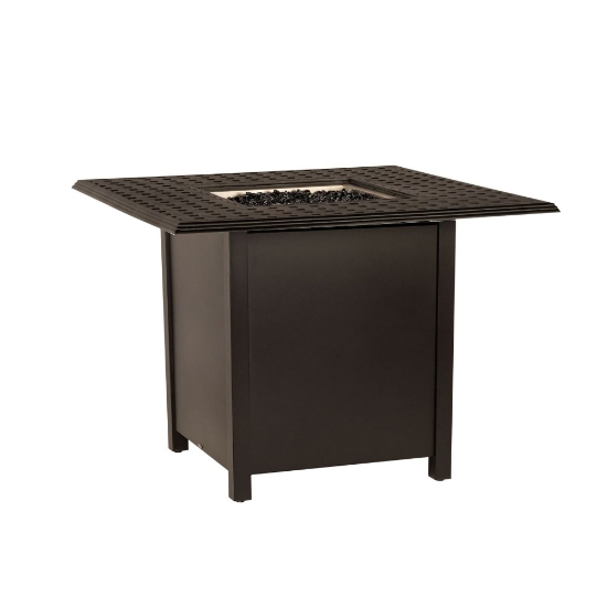 Woodard Thatch 42" Square Dining Height Fire Table - 1CM1SQSB-04943FP