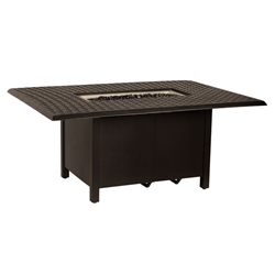 Woodard Thatch 60" x 42" Rectangular Chat Height Fire Table - 650LCH-04946FP