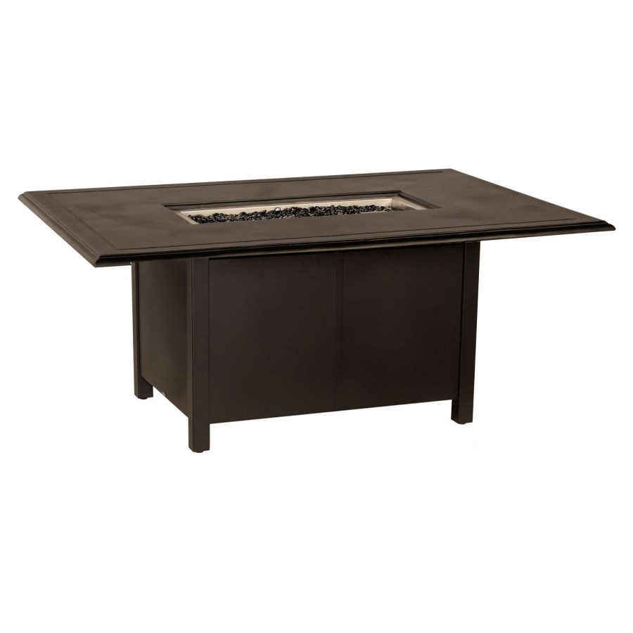 Woodard Solid Cast 60" x 42" Rectangular Chat Height Fire Table - 650LCH-09246FP