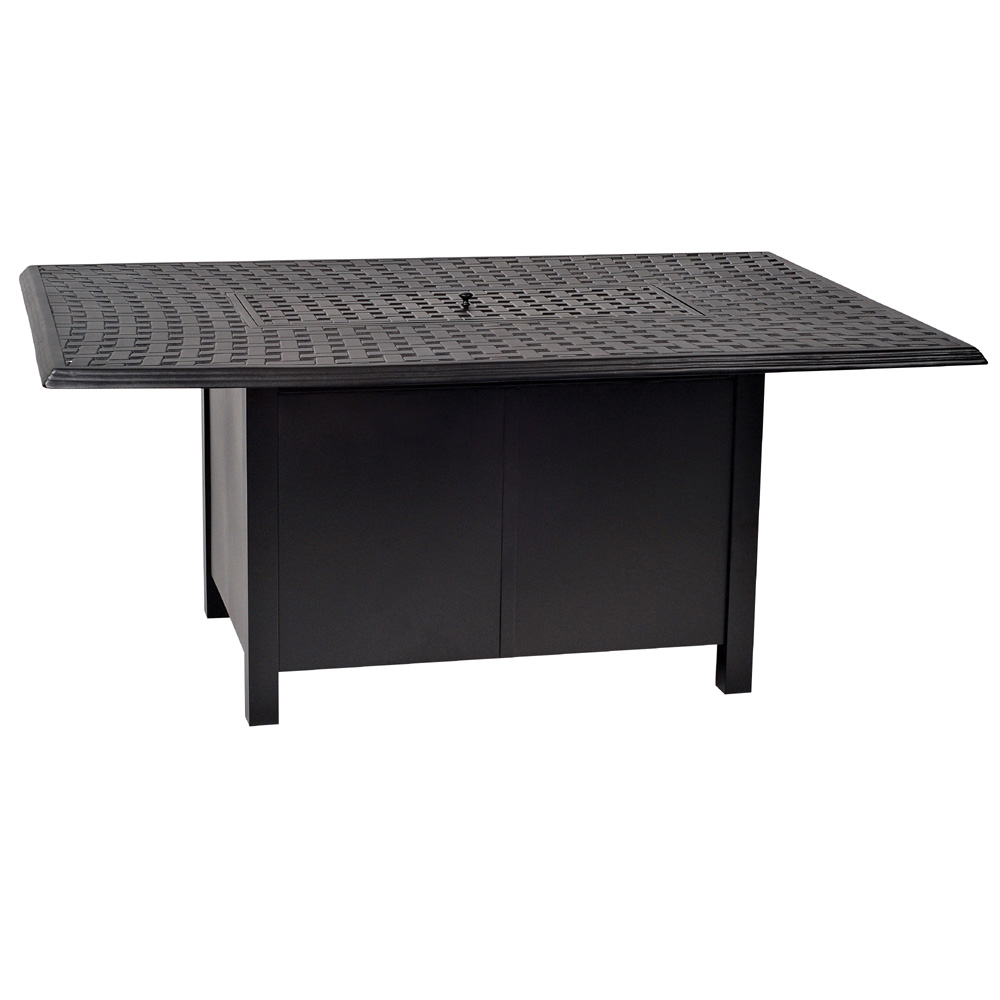 Woodard Aluminum Rectangle Chat Height Fire Table - 650LCH