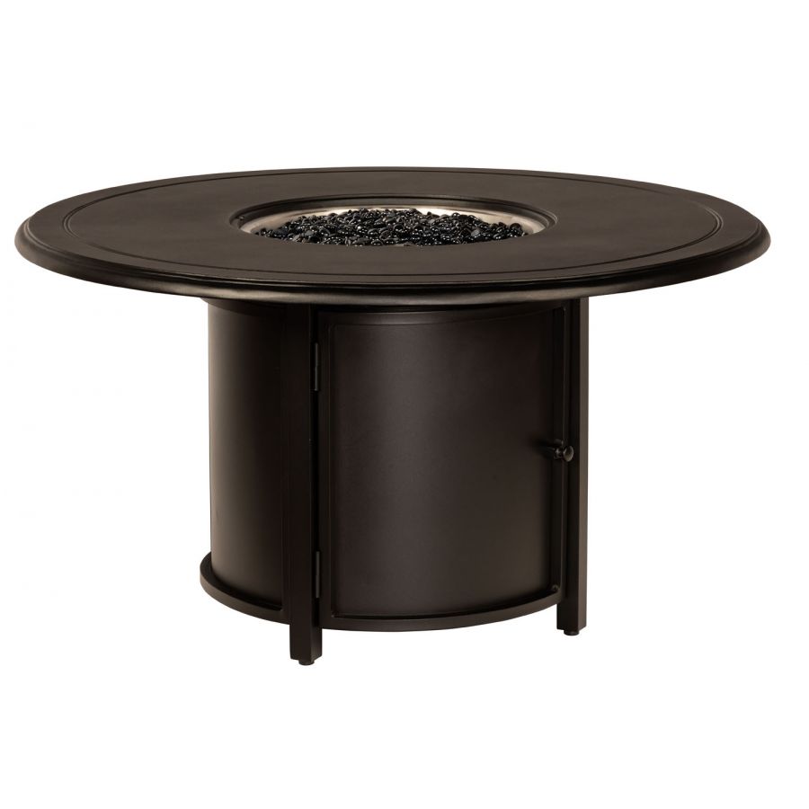 Cortland Extra Large Swivel Rocker and Crescent Love Seat Fire Table Set - WD-CORTLAND-SET4