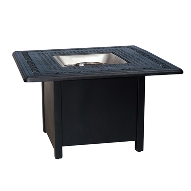 Woodard Aluminum Chat Fire Table with Square Burner - 65M742
