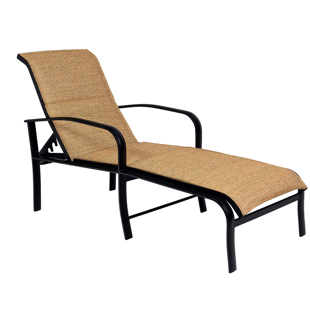 Woodard Fremont Padded Sling Adjustable Chaise Lounge - 2PH570