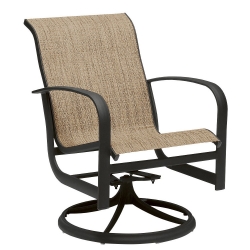 Woodard Fremont Sling Swivel Rocker Dining Arm Chair - 2P0472
