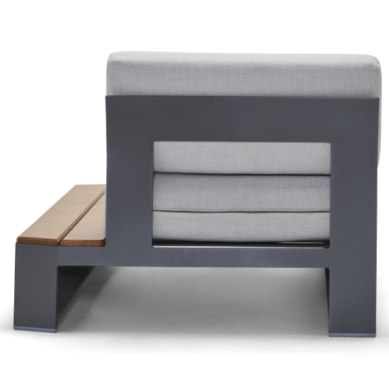 Woodard Gather RHF Chaise Unit with NextTeak Accent back view