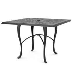 Woodard Hampton Cast 42" Square Dining Umbrella Table with Cabriole Base - 2G5300-05143