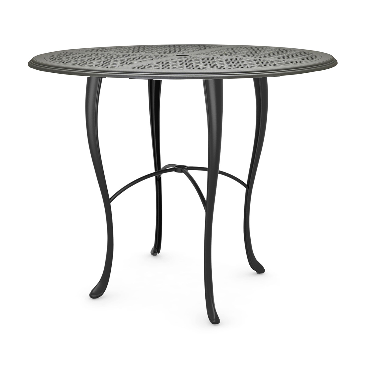 Woodard Hampton Cast 48" Round Counter Height Umbrella Table with Cabriole Base - 2G5500-05148