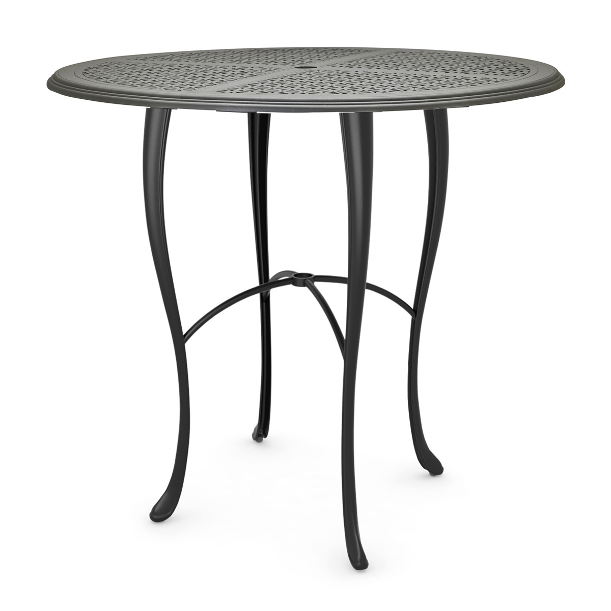 Woodard Hampton Cast 48" Round Bar Height Umbrella Table with Cabriole Base - 2G6600-05148