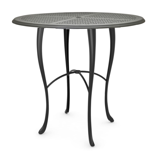 Woodard Hampton Cast 48" Round Bar Height Umbrella Table with Cabriole Base - 2G6600-05148