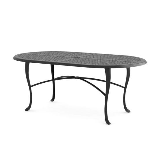 Woodard Hampton Cast 72" x 42" Oval Dining Umbrella Table with Cabriole Base - 2G8400-05172
