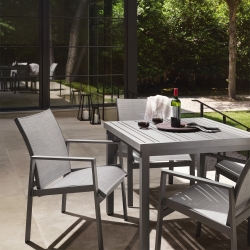 Woodard Hudson Sling Modern Dining Set - WD-HUDSON-SET2
