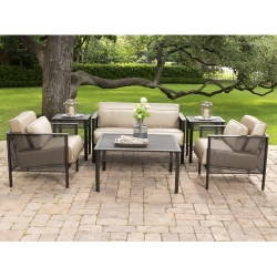 Woodard Jax Wrought Iron Cushion Outdoor Furniture Set - WD-JAX-SET6