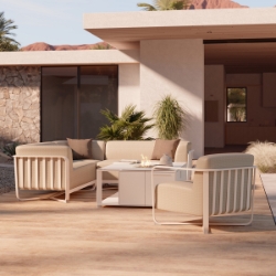 Woodard Juno Outdoor Furniture Collection with Fire Table - WD-JUNO-SET1
