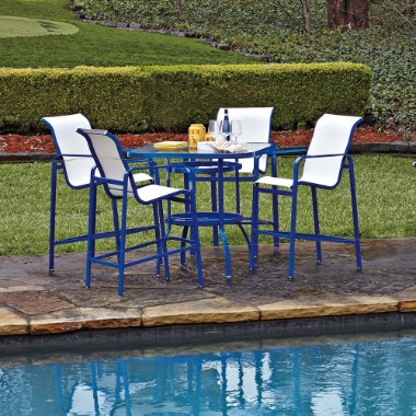 Woodard Landings Aluminum Sling Outdoor Bar Set - WD-LANDINGS-SET2