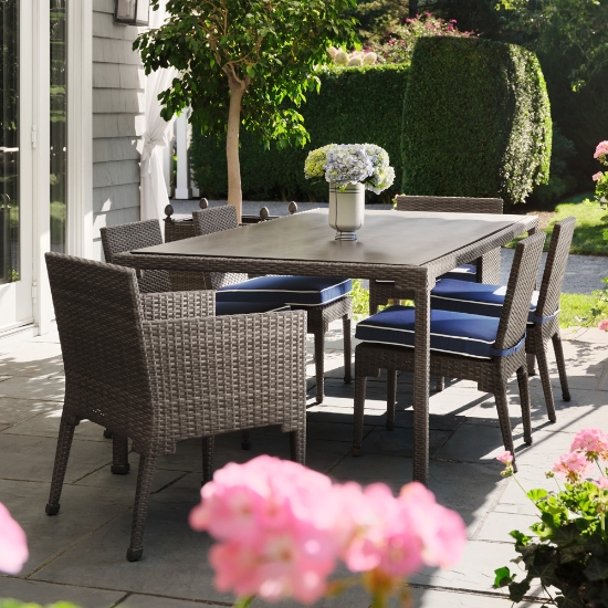 Woodard Lorenzo Outdoor Wicker Dining Set - WD-LORENZO-SET6