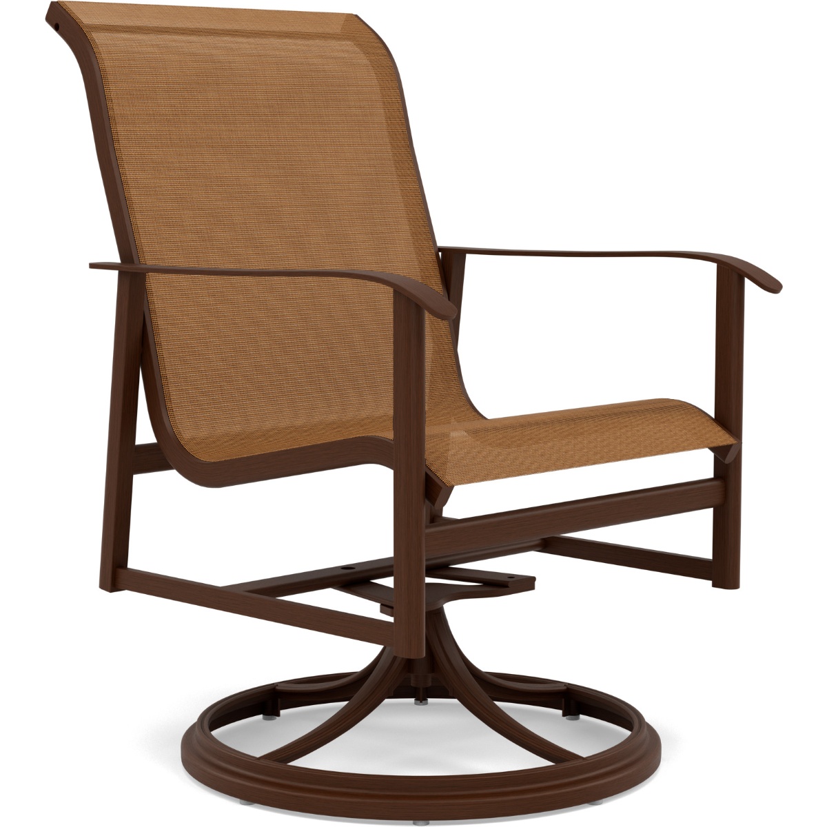 Woodard Louie Sling High Back Dining Swivel Rocker