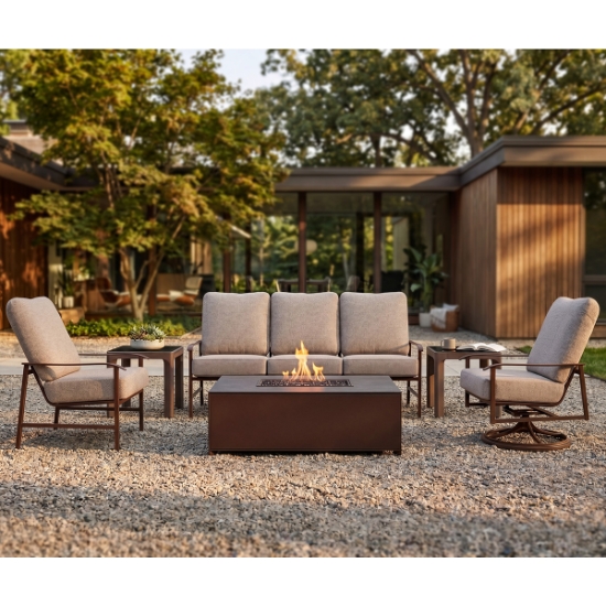 Woodard Louie 6 Piece Fire Pit Conversation Set