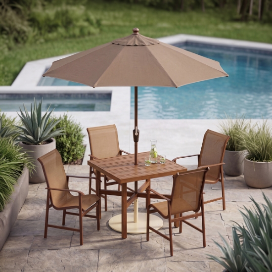 Woodard Louie Sling 5 Piece Square Dining Set