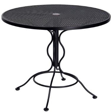 Woodard 36 Inch Round Mesh Top Set Up Bistro Umbrella Table - 190135