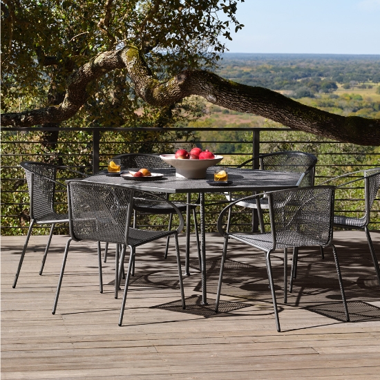 Mesh 54" Hexagon Umbrella Table black