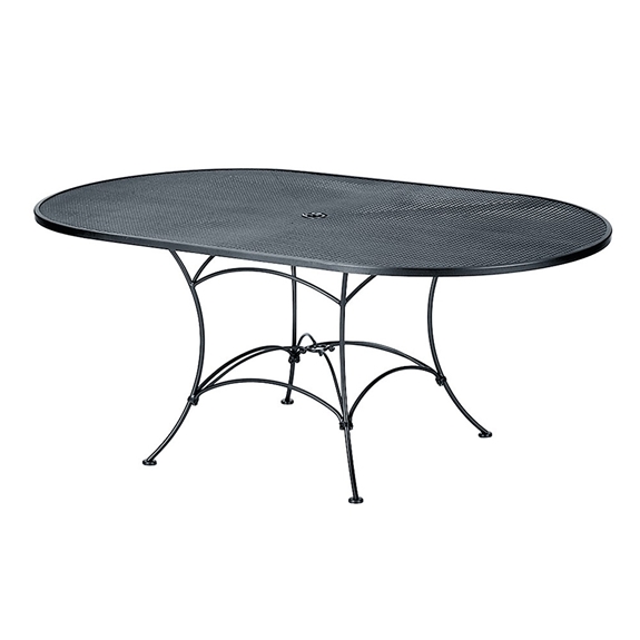 Woodard 42 inch by 72 inch Oval Mesh Top Umbrella Table - 190143