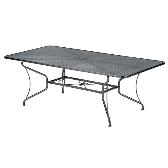Woodard 42 inch by 84 inch Premium Mesh Top RTA Umbrella Table - 190309