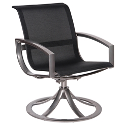 Woodard Metropolis Sling Swivel Dining Arm Chair - 320472