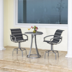 Woodard Metropolis Modern Outdoor Bar Stool Set - WD-METROPOLIS-SET11