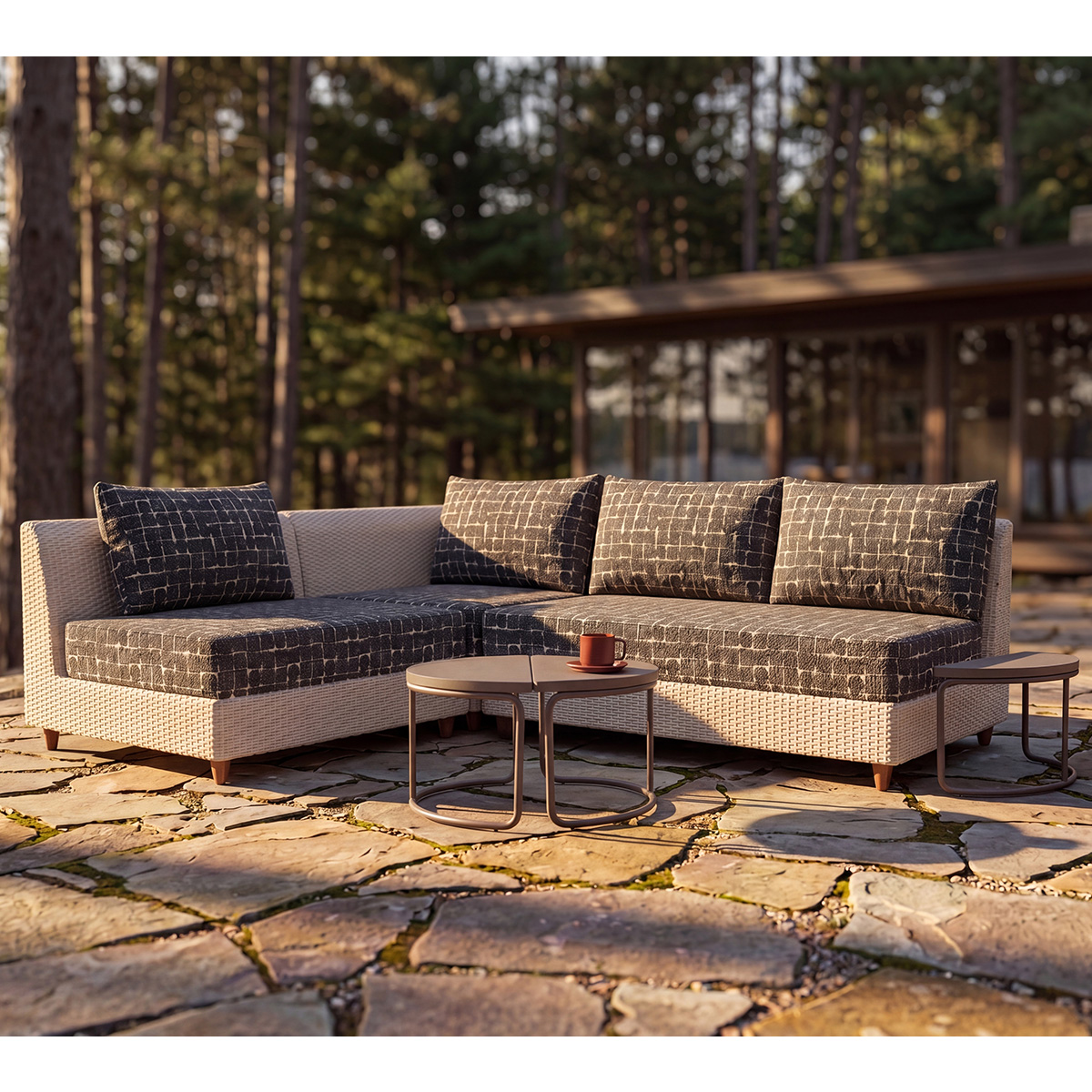Woodard Mingle 6 Piece L-Shaped Sectional Set
