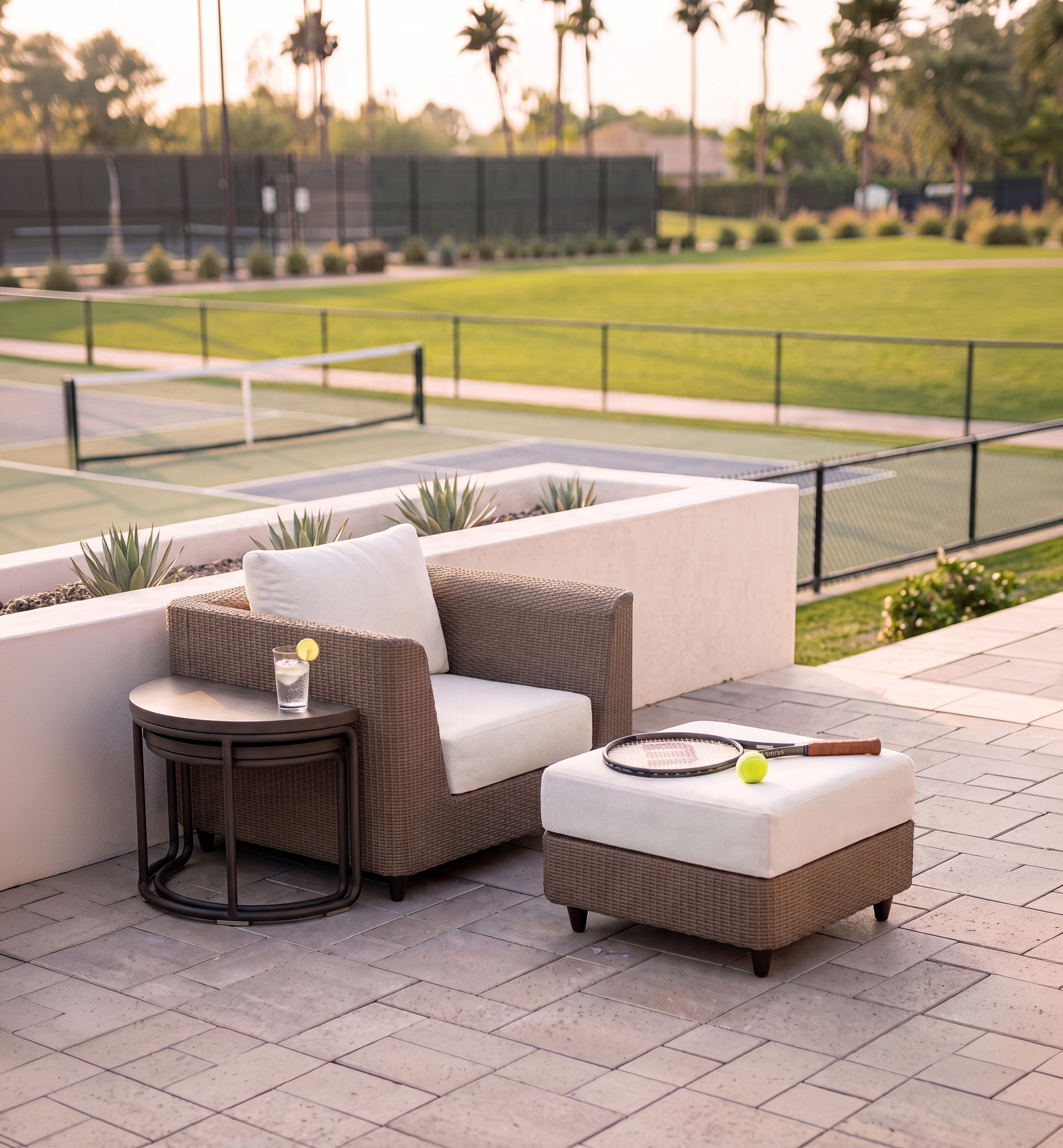 Woodard Mingle 4 Piece Lounge Chair Set with Ottoman