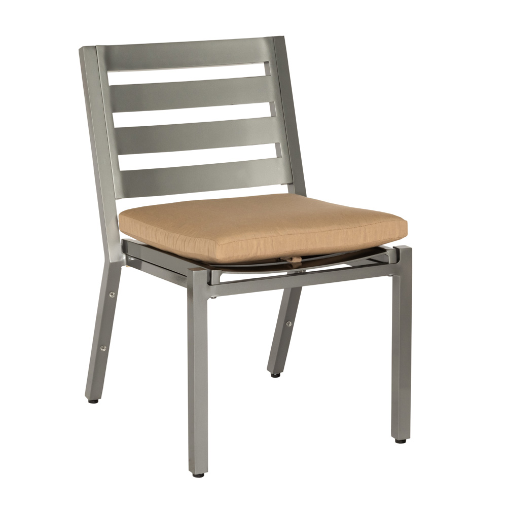Woodard Palm Coast Slat Dining Side Chair with Seat Cushion - 1Y0412ST
