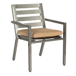Woodard Palm Coast Slat Dining Arm Chair with Seat Cushion - 1Y0417ST
