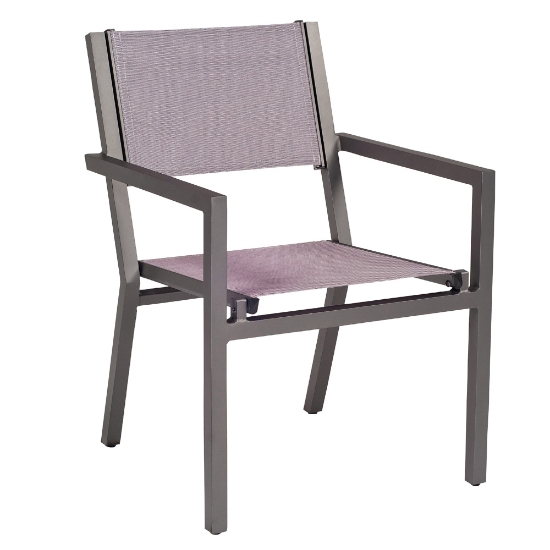 Woodard Palm Coast Sling Stacking Dining Arm Chair - 570417