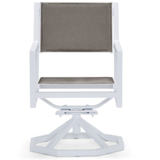 Palm Coast Padded Sling Swivel Rocking Dining Chair front