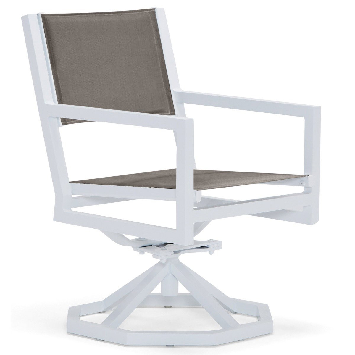 Woodard Palm Coast Padded Sling Swivel Rocking Dining Chair - 570572