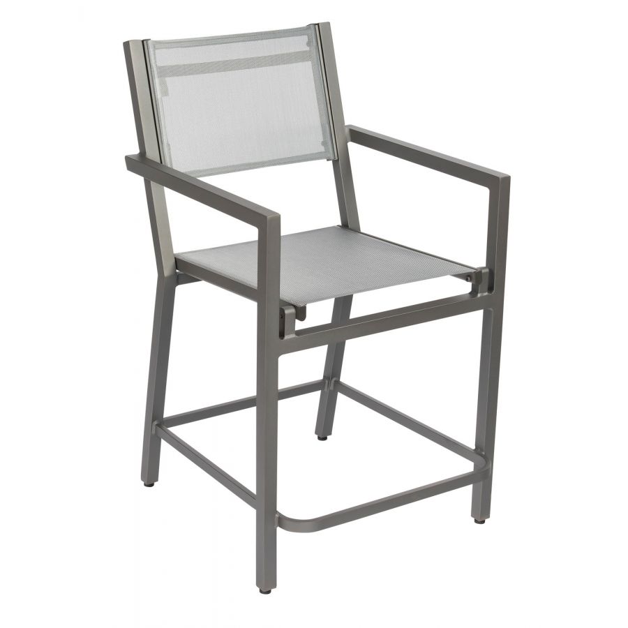 Woodard Palm Coast Sling Counter Stool With Arms - 570881