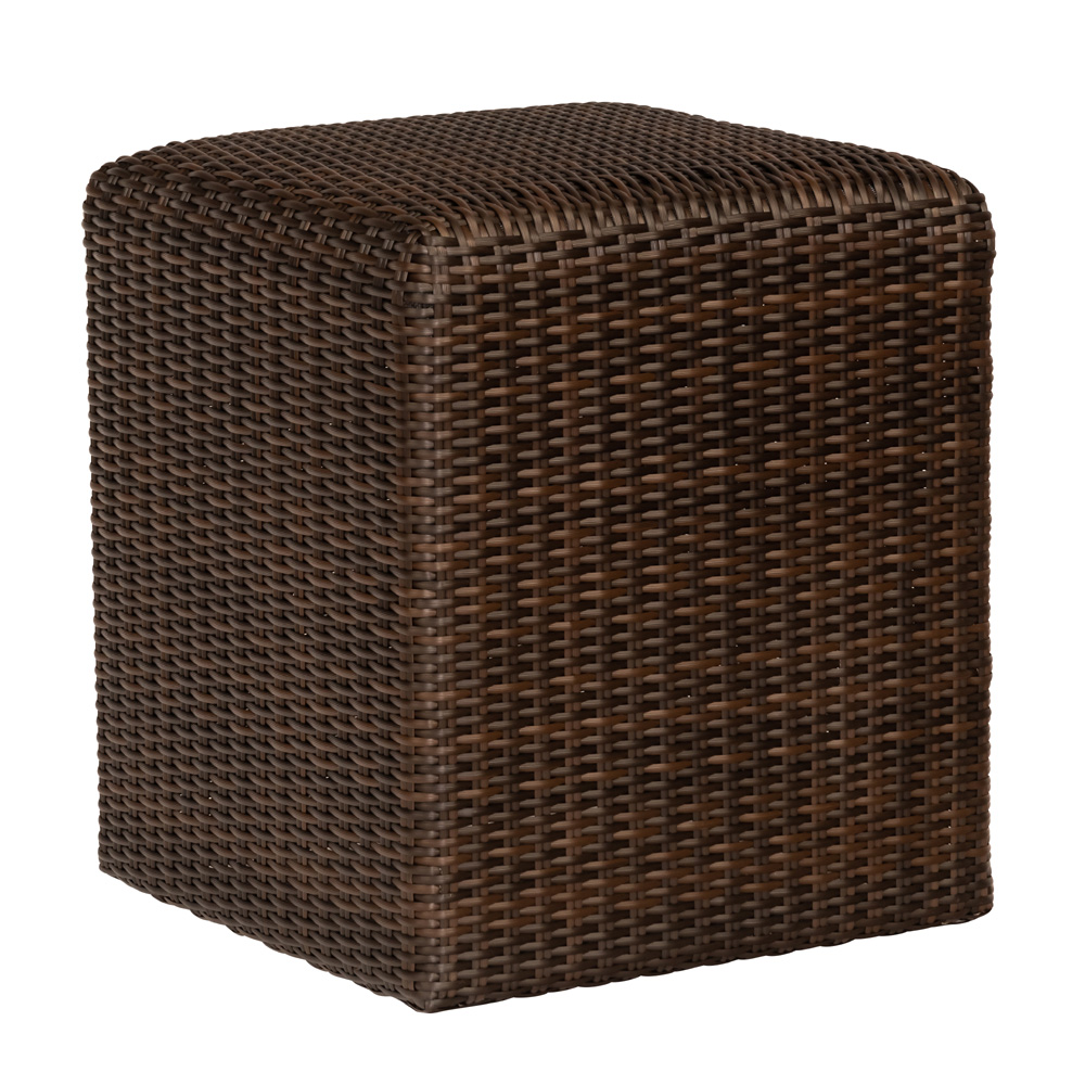 Woodard Woven Reticulated Cube in Coffee Wicker - S511921