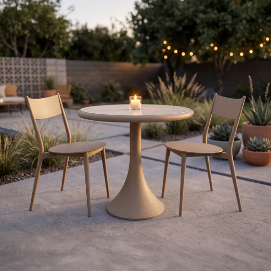 Profile 30" Round Pedestal Base Umbrella Table With Sintered Stone Top  - Dark Grey - 1Z6130DG