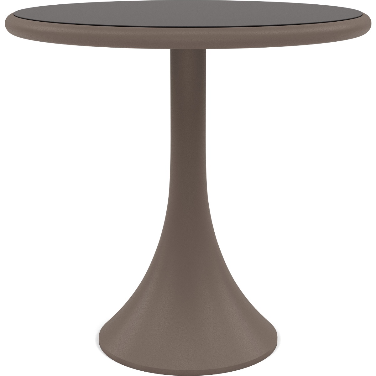 Woodard Profile 30" Round Pedestal Base Umbrella Table With Sintered Stone Top  - Dark Grey