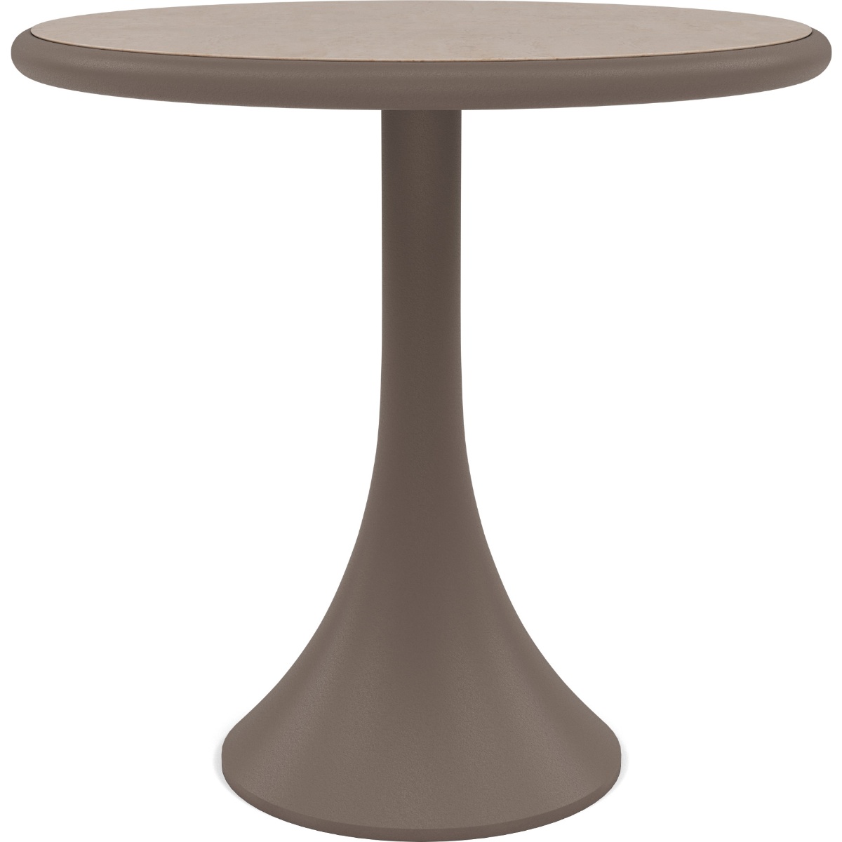 Woodard Profile 30" Round Pedestal Base Umbrella Table With Sintered Stone Top - Light Travertine