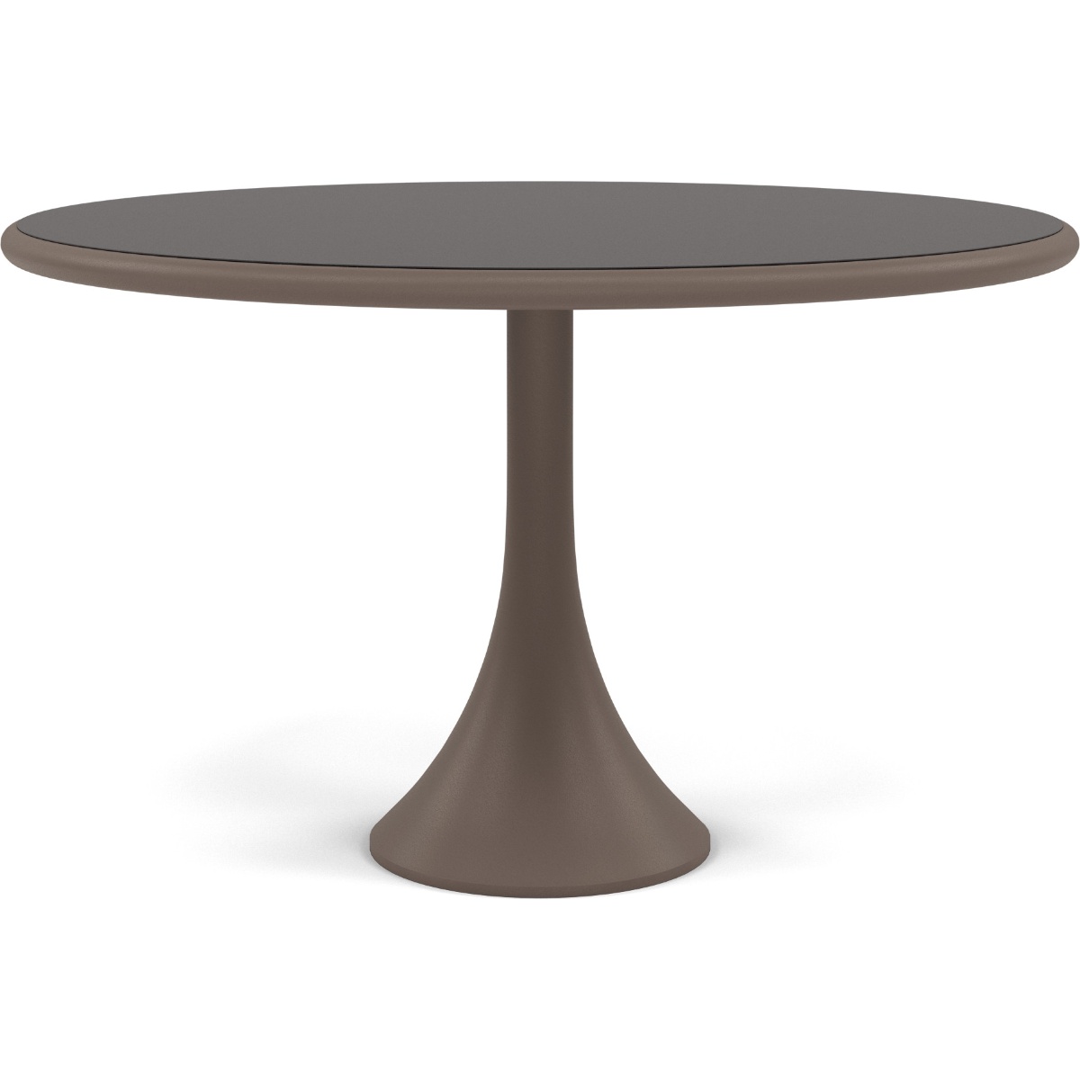 Woodard Profile 48" Round Pedestal Base Umbrella Table With Sintered Stone Top - Dark Grey