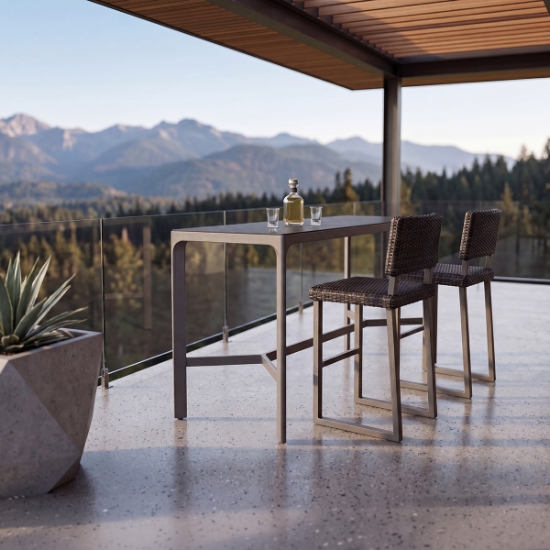 Profile 28"x72" Bar Height Table With Sintered Stone Top - Dark Grey - 1Z6170BDG